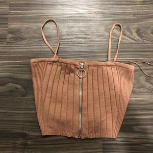 A cute brown ripped tank “Kendall & Kylie”